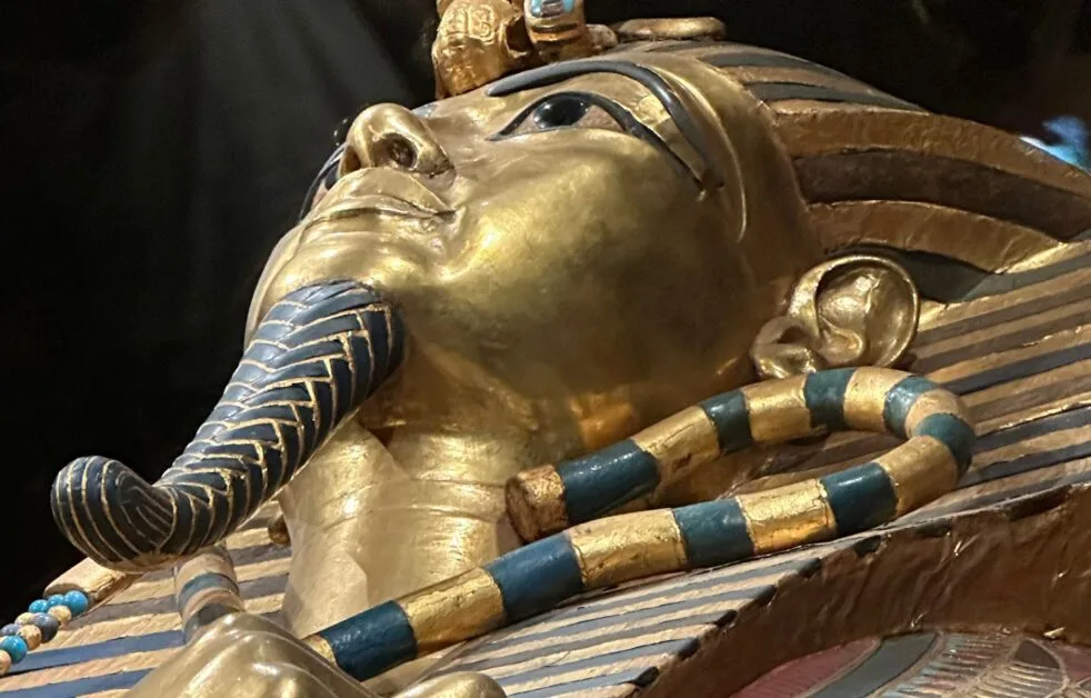 Tutankhamen Golden Sarcophagus in Grand Egyptian Museum Cairo.