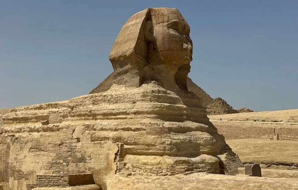Stone statue Sphinx in Giza Egypt