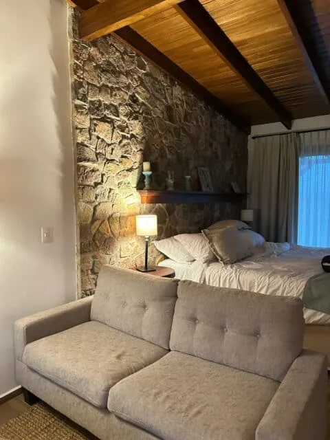A winery lodge guest room on our 3-day itinerary in Southwest Uruguay.