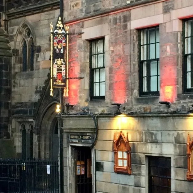 Outside View of The Witchery Hotel and restaurant on Royal Mile Edinburgh
