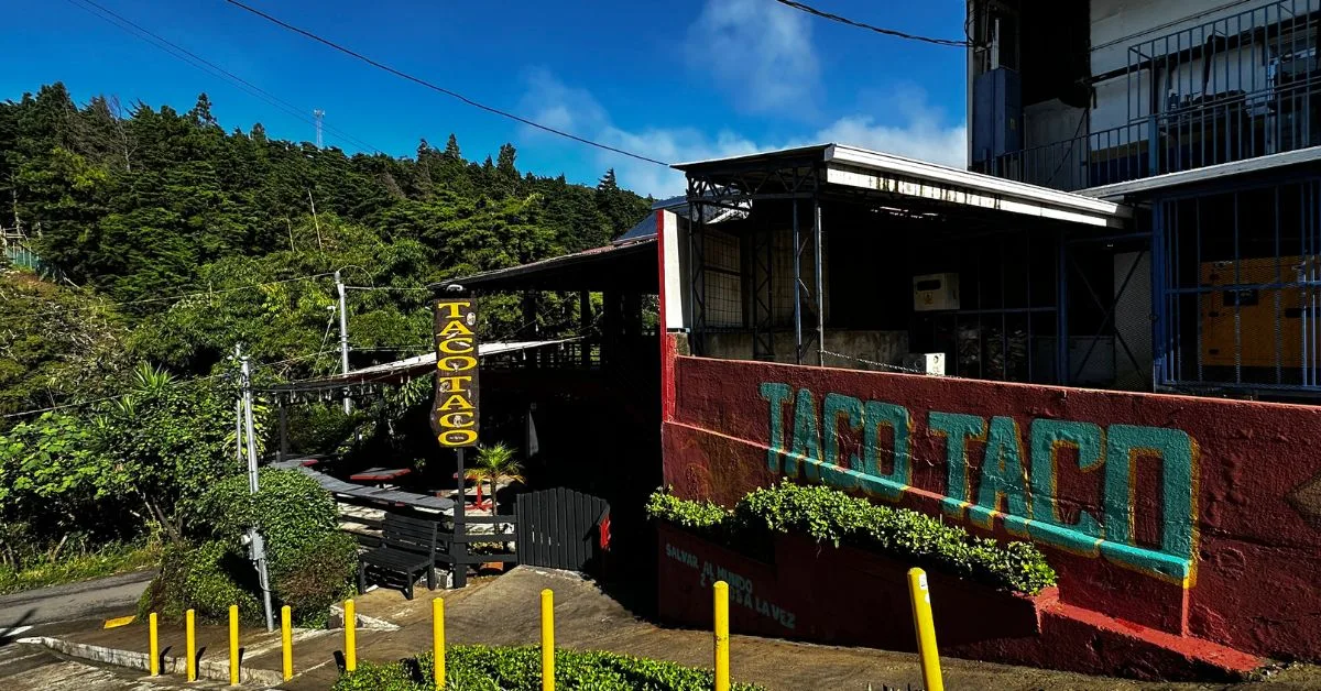 Rustic restaurant called Taco Taco in Santa Elena Monteverde.