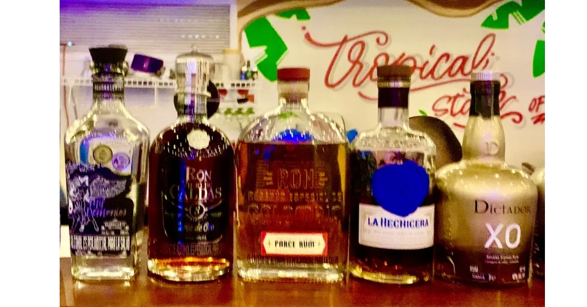 5 bottles of rum from Colombia and other regional countries.
