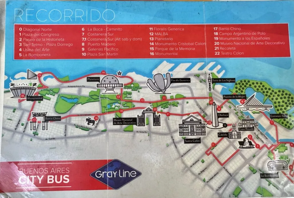 Gray Tour Route Buenos Aires