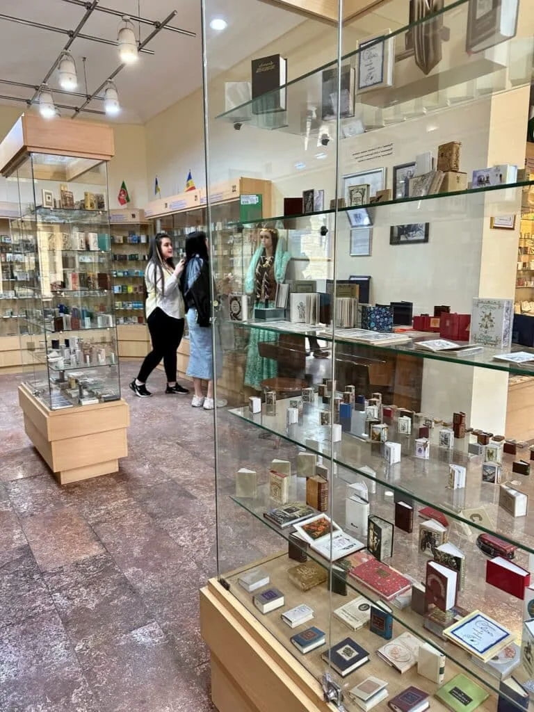 Image of a miniature book museum in central Baku