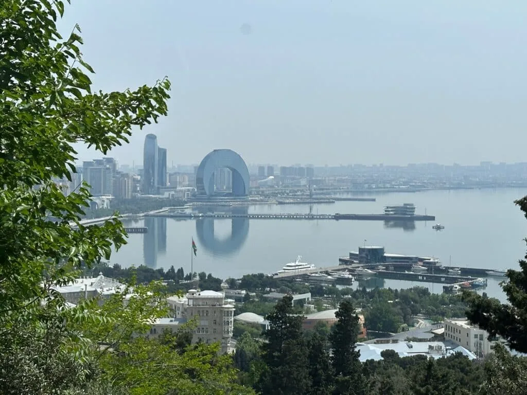 View of Caspian Sea and Baku from Highland Park