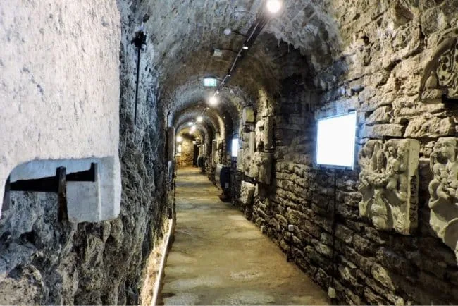 Ancient stone passage ways underground now a museum.