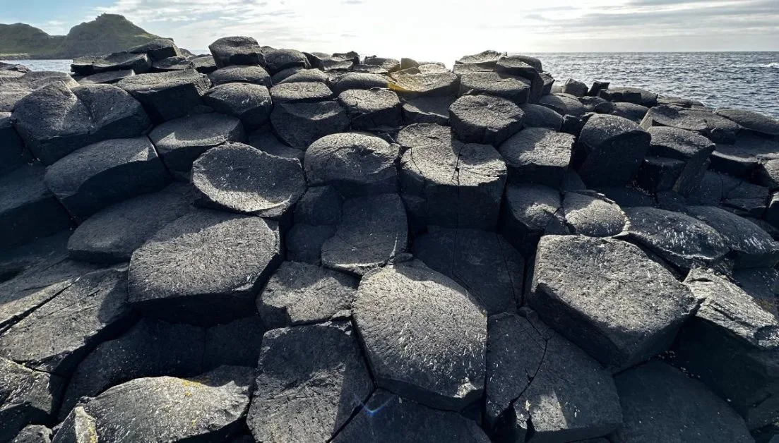 Basalt hexagon rocks form the Giants Causeway, the most visited natural site in Northern Ireland.