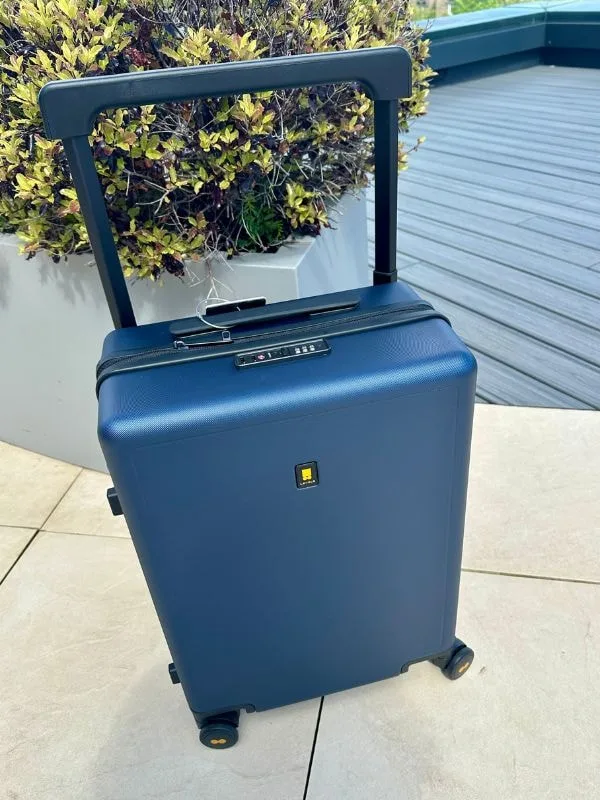 Blue Level 8 hard shell carry-on suitcase