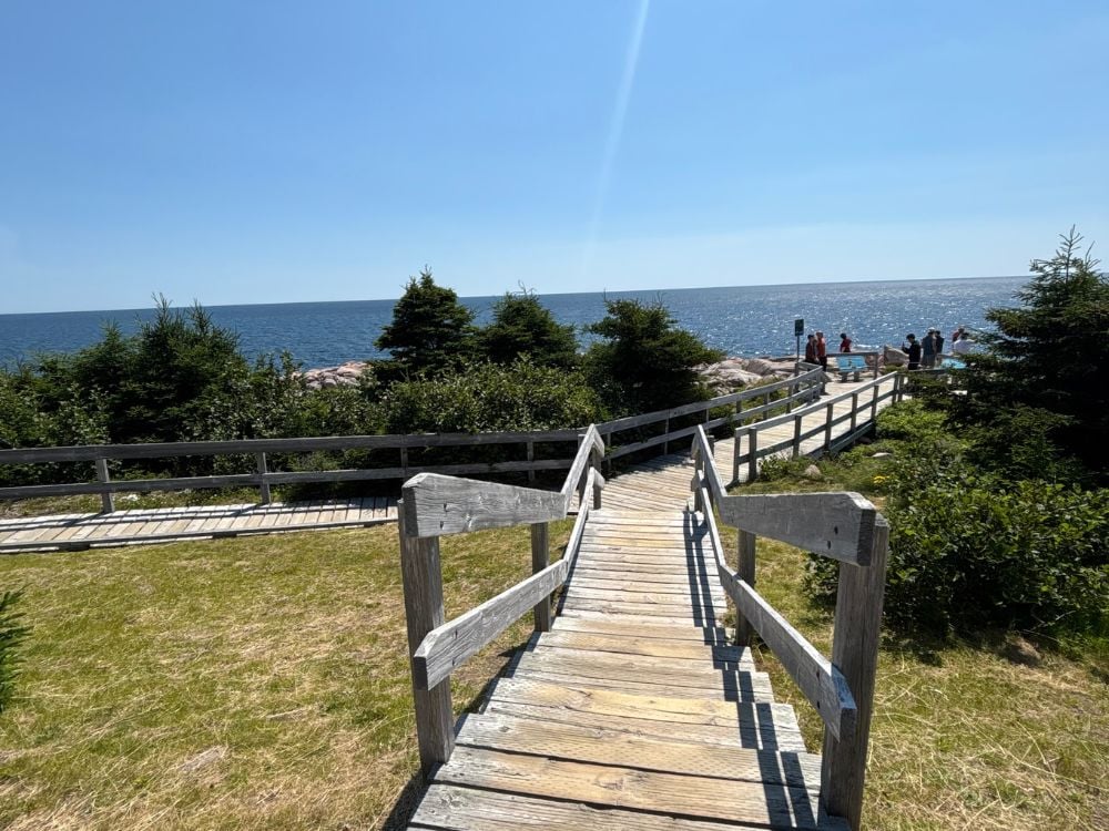 Coastal boardwalk viewpoint along the Cabot Trail, Cape Breton