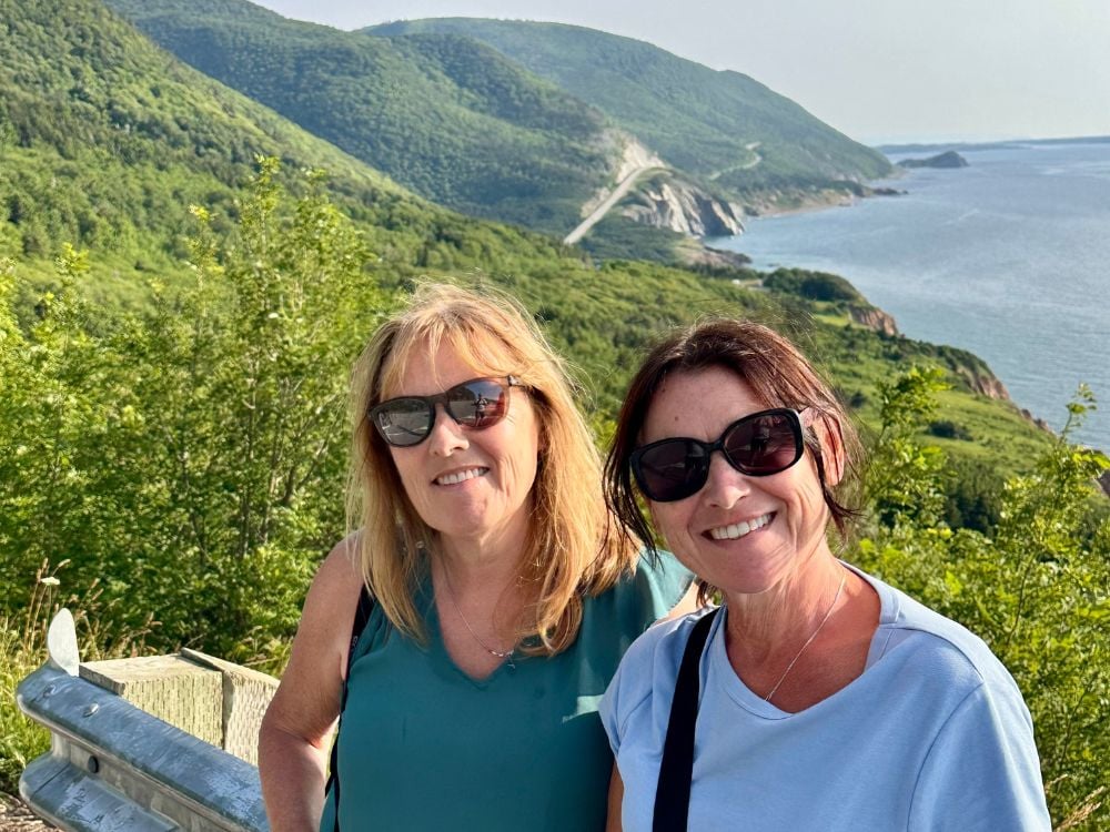 Scenic viewpoint along the Cabot Trail with sweeping coastal views, Cape Breton