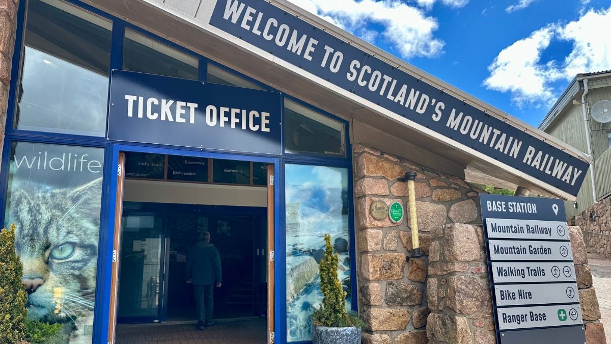 Cairngorm Mountain Railway ticket office — take the funicular to the summit
