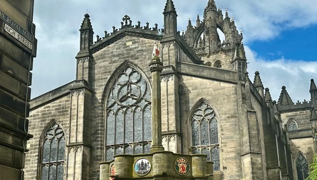 Gothic St Giles Cathedral - one of the cheap things to do in Edinburgh. Stone church dating back to 1100s.