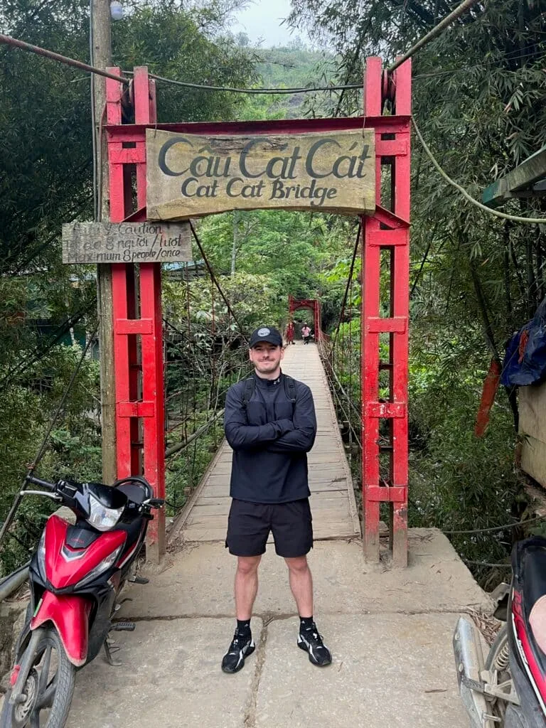 Exploring with mopeds and a stop at Cat Cat Bridge