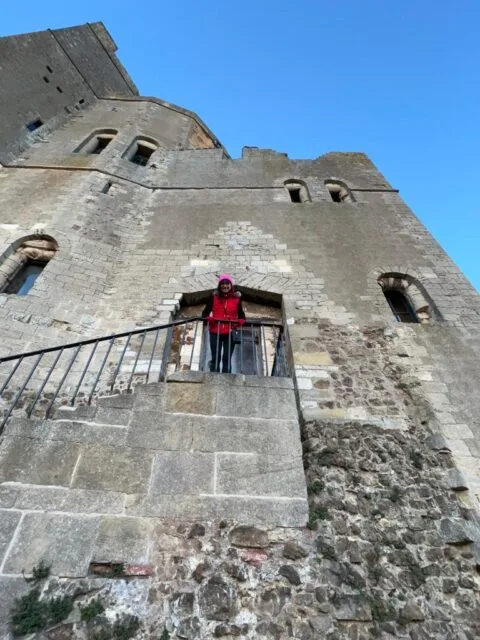 A set of steps take you to the door of ancient Orford Castle in Suffolk, England.