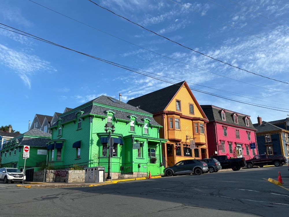 Colourful wooden buildings in Old Town Lunenburg