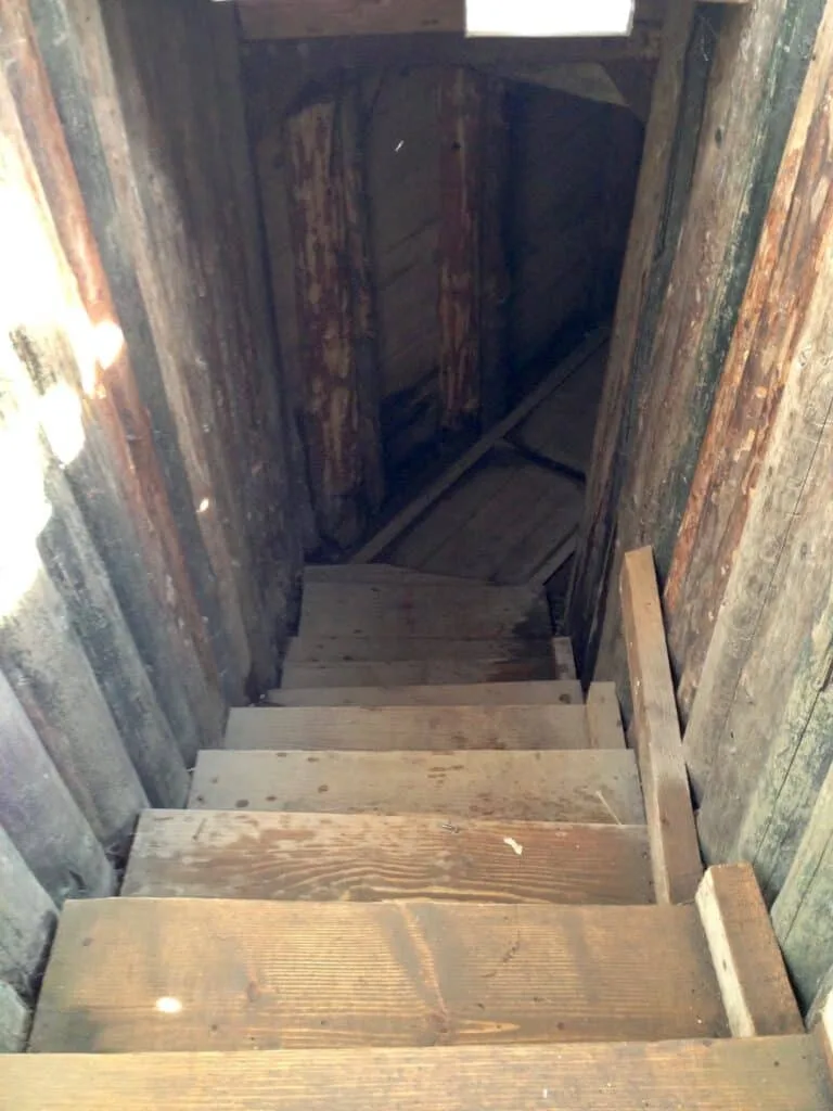 Steps leading to an underground tunnel used during the Bosnian conflict.