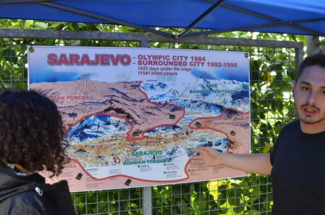 A map explaining the Olympic City of Sarajevo in 1994.
