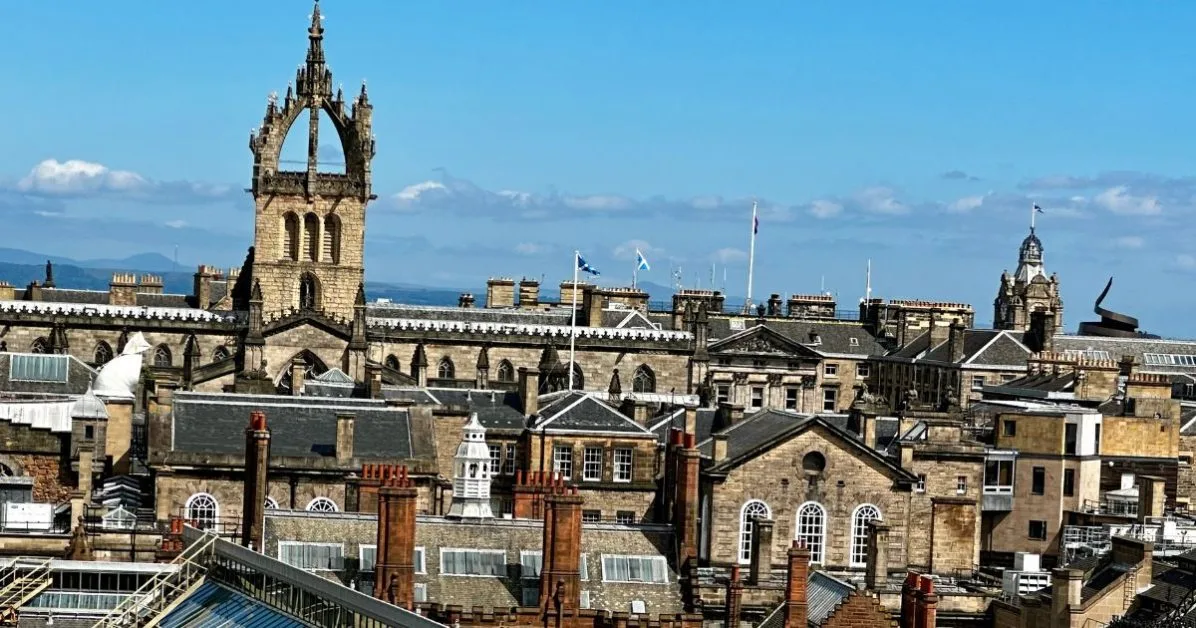 Church Spiers and gothic architecture of Edinburgh Old Town