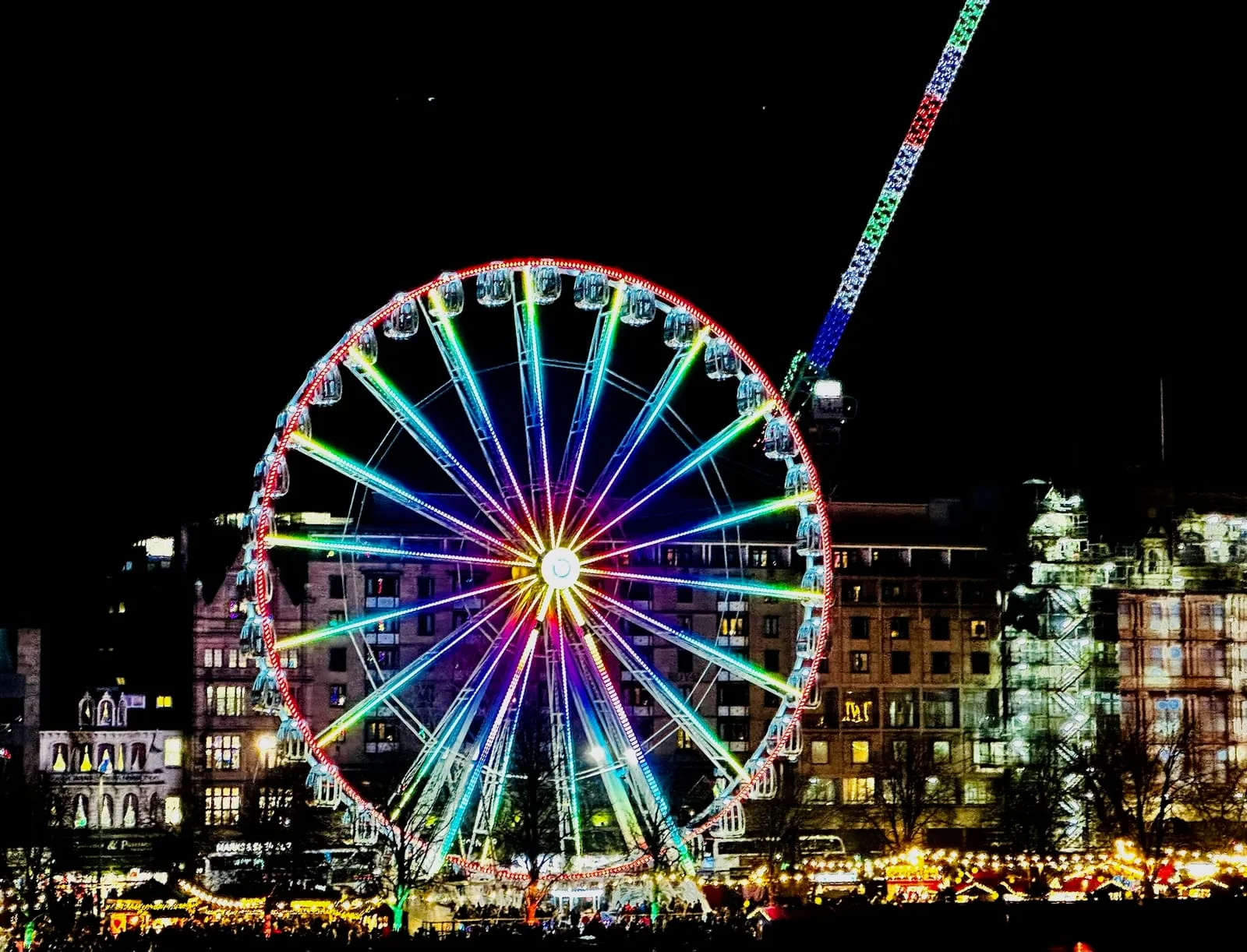 Edinburgh winter ferris wheel night