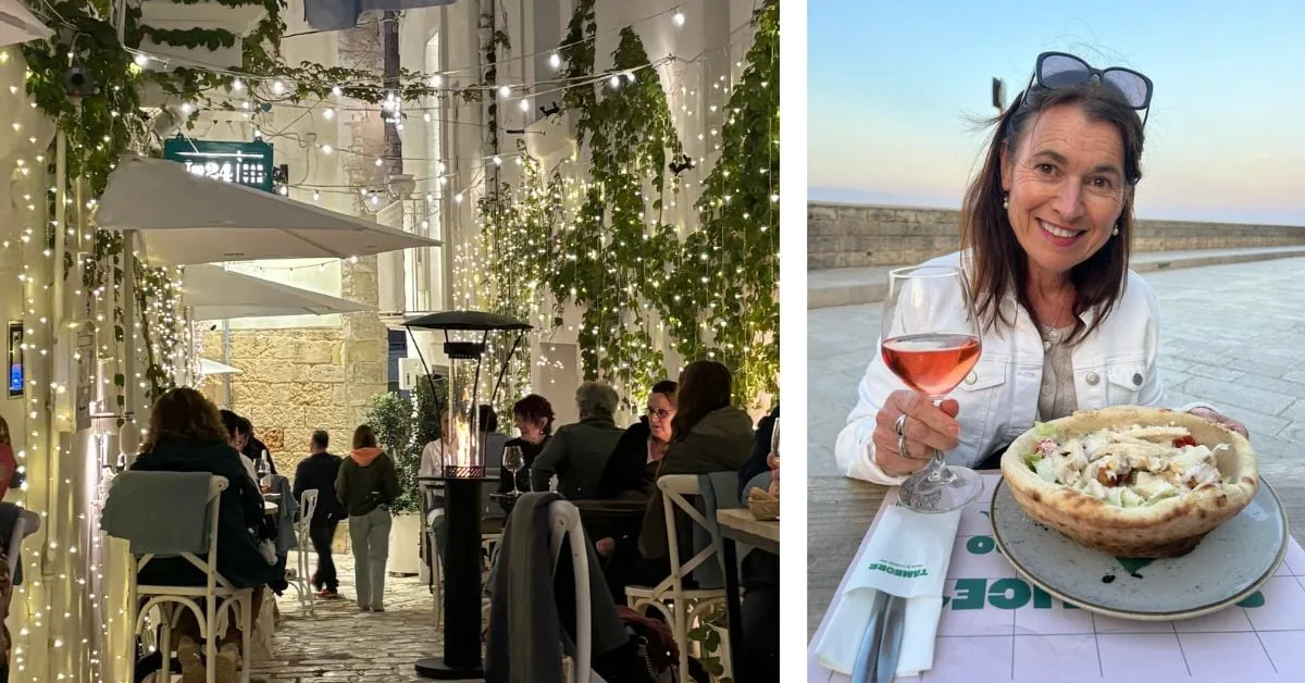 Evening dining at a restaurant in Monopoli, Puglia