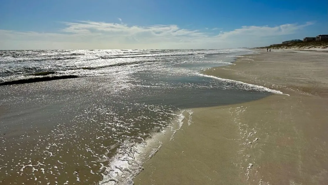 Gentle waves lapping the sands on Fernandina Beach Florida