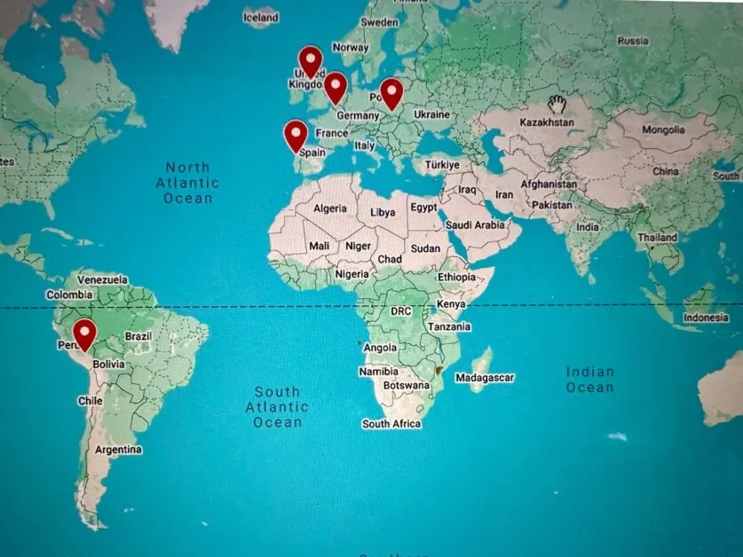 A world map highlights location of popular second cities with red pins.