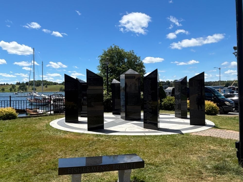 The Lost at Sea memorial on the Lunenburg waterfront