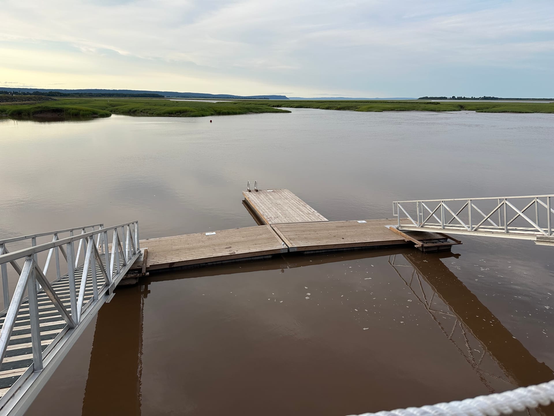 Floating tidal dock at Wolfville on the Bay of Fundy