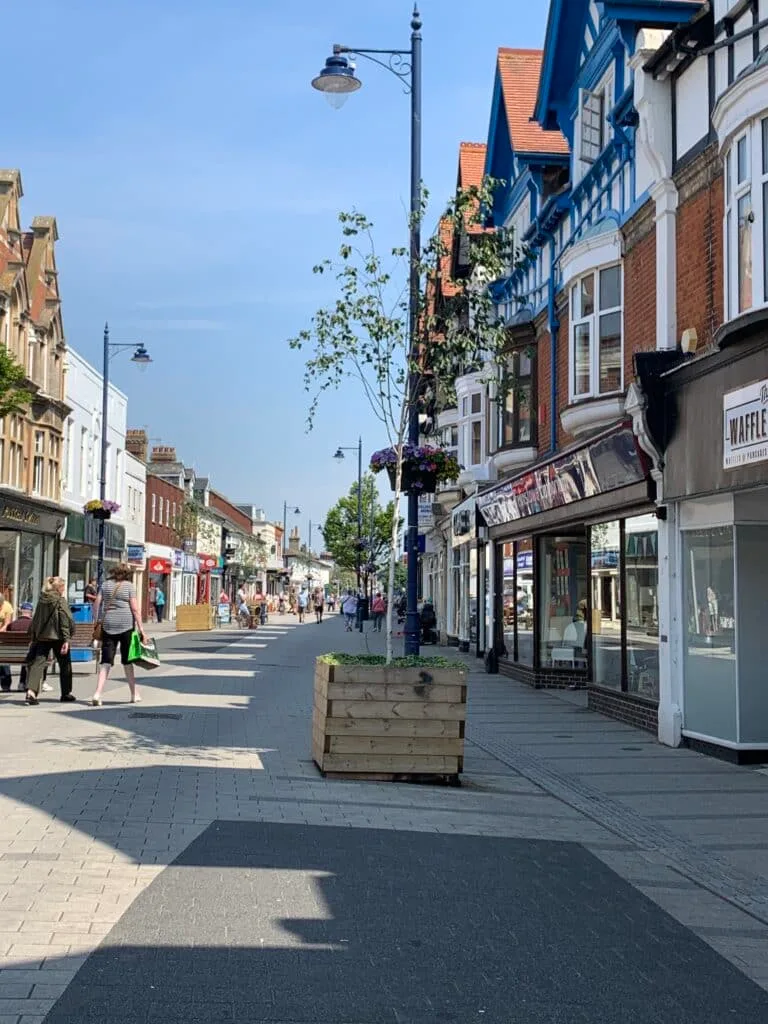 High street in Felixstowe