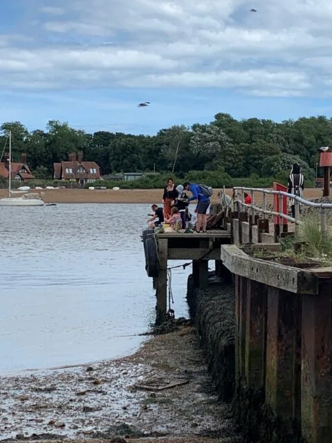 Crabbing off the pier in Felixstowe