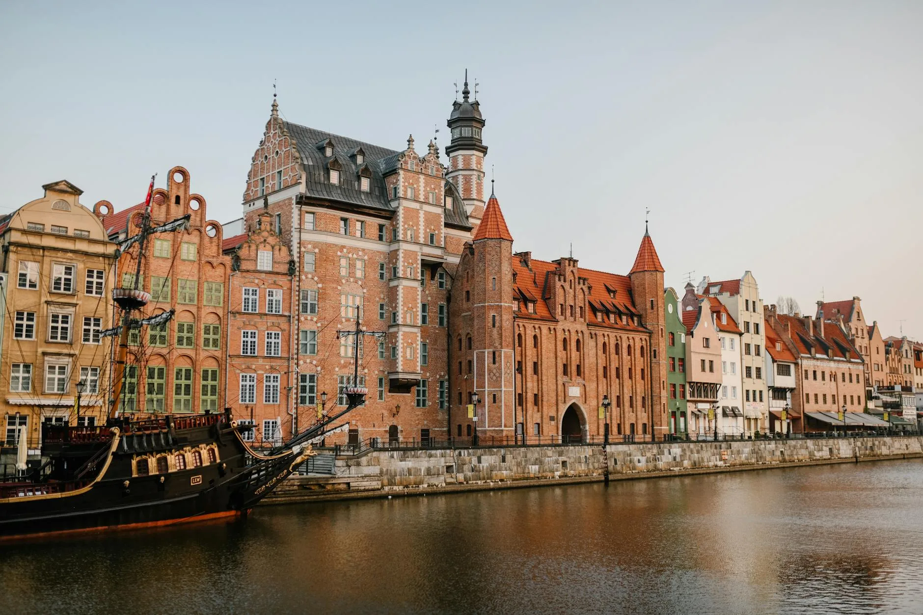 Gdansk Poland colourful waterfront