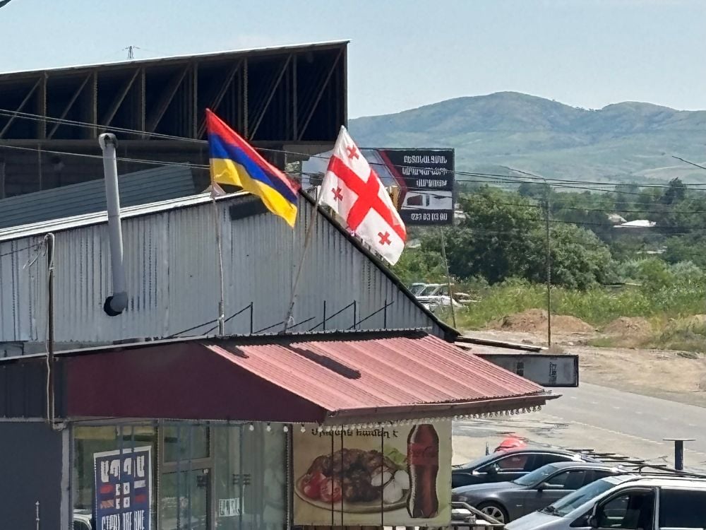 Supermarket near the Georgia-Armenia border for currency exchange