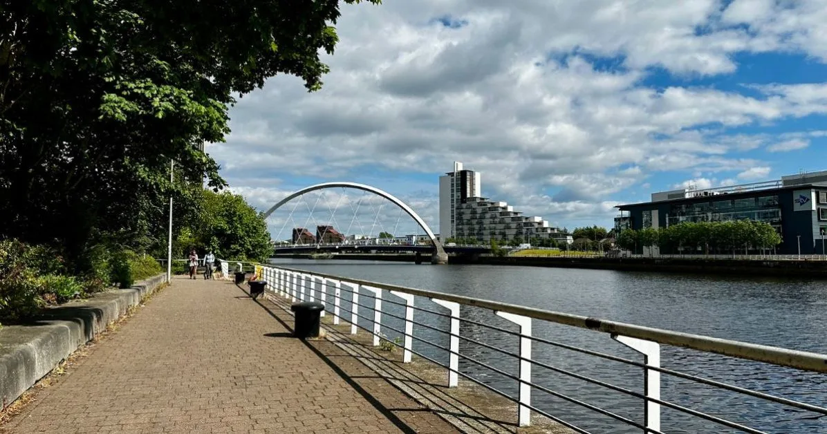 The Clyde River flows through Glasgow and has many pathways to walk or cycle on.