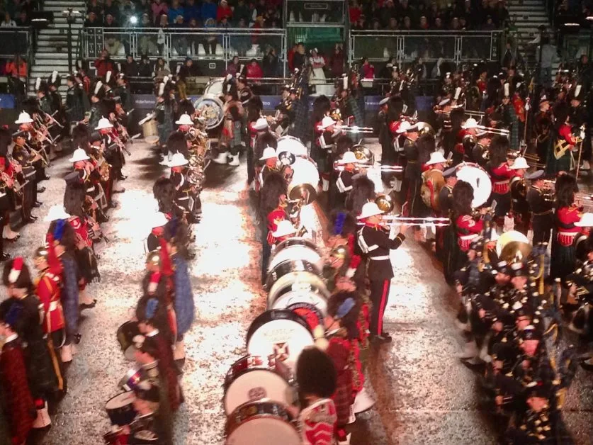 Band playing at the Royal Military Tattoo at Edinburgh castle.