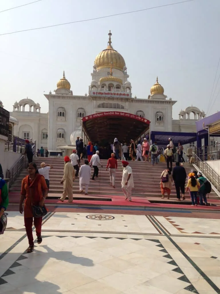 Gurdwara Bangla Sahib Sikh temple with 3 domes and healing waters tradition is a must stop on any Golden Triangle itinerary in India.
