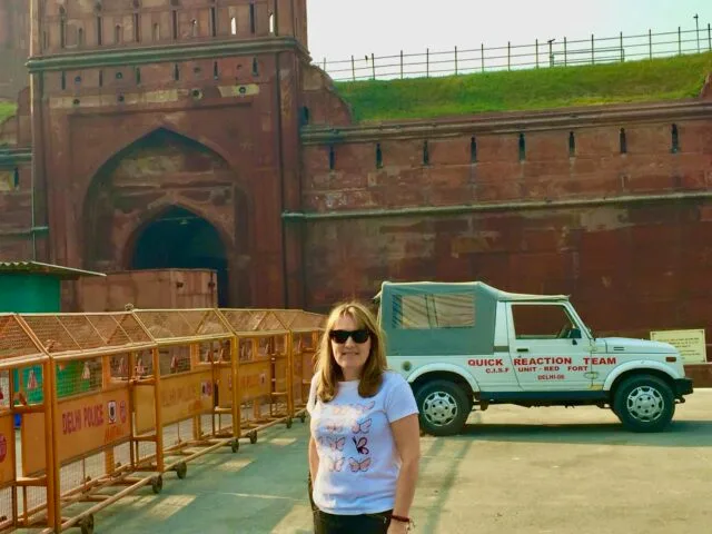 Red brick walls of Old Fort in Delhi, India