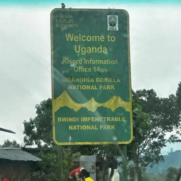 Border sign Uganda
