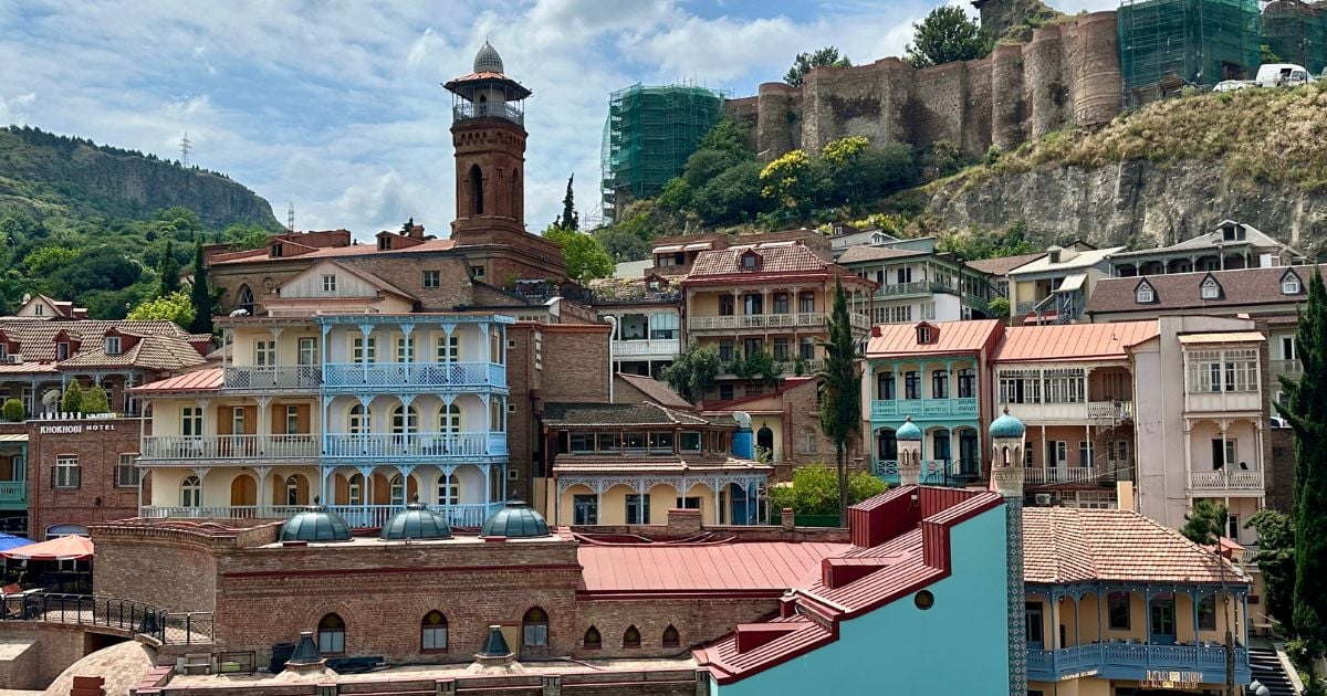 Charming historic stone masonry and narrow street in Sighnaghi, Kakheti, Georgia