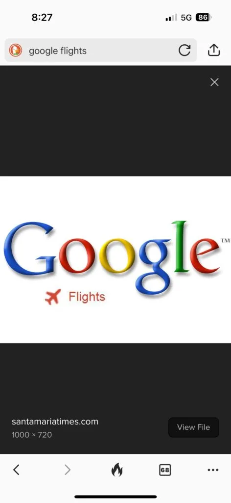 Google Flights and Skyscanner Search Images.