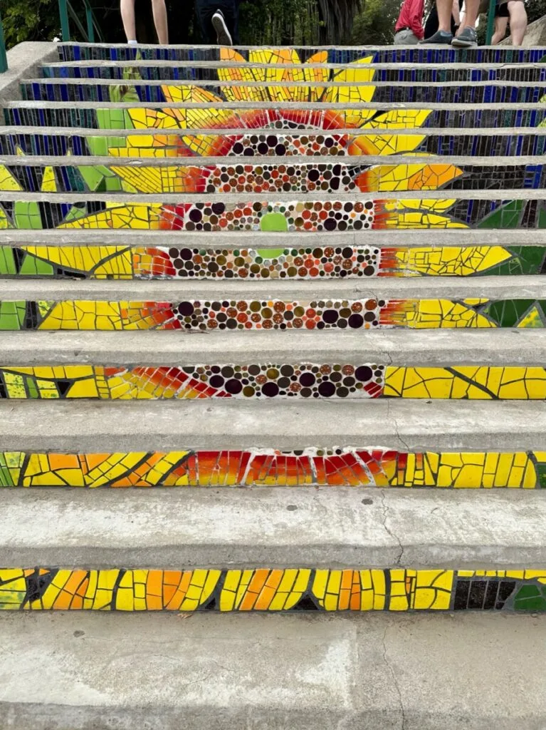 Painted in the patter of a Sunflower city steps in Valparaiso Chile.