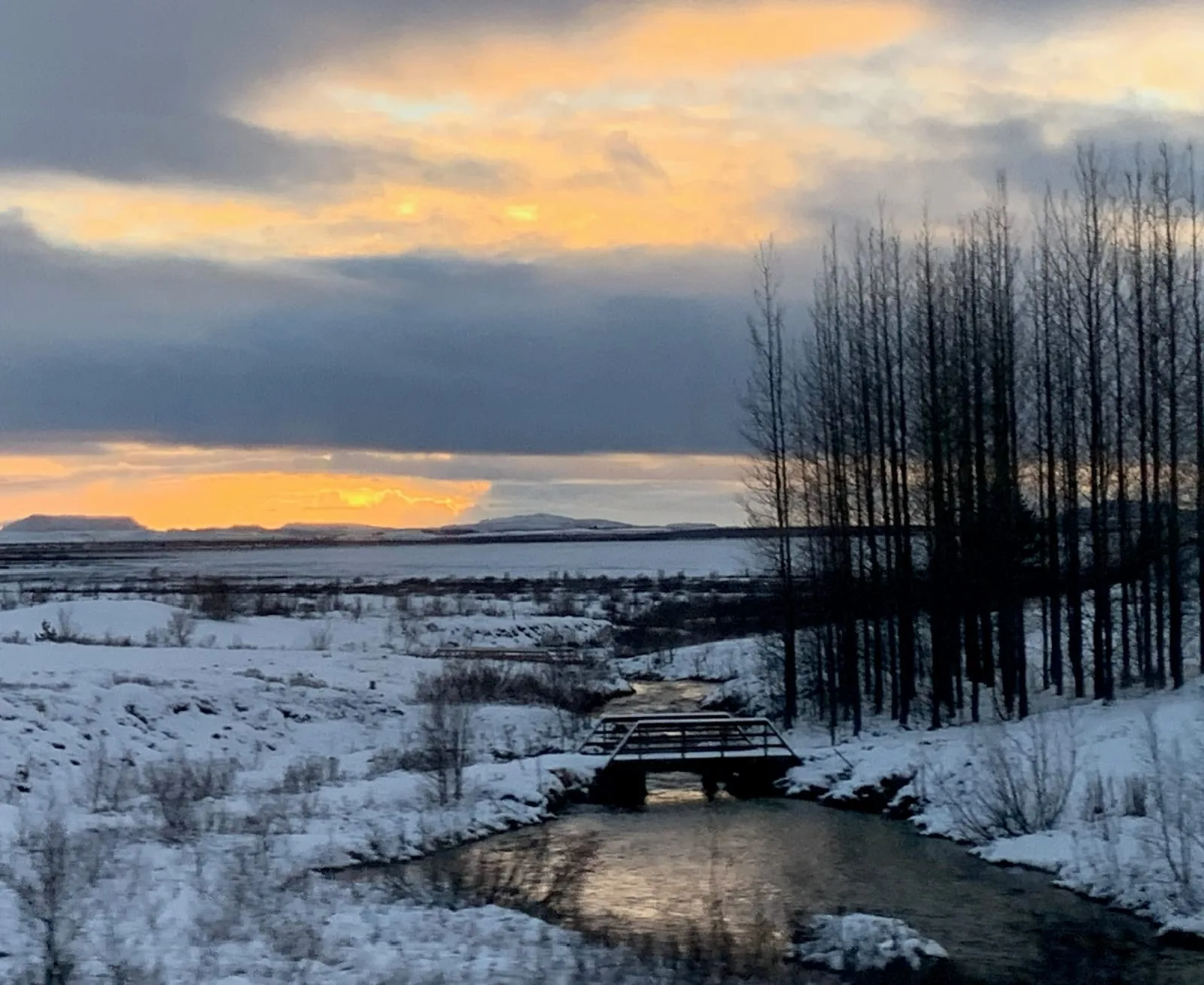 Iceland winter sunset landscape