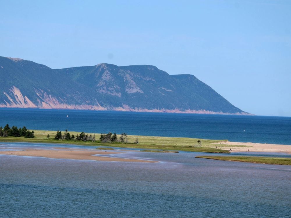 Coastal landscape along the Cabot Drive near Ingonish, Cape Breton