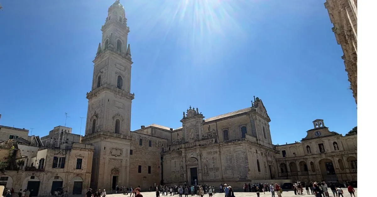Lecce Cathedral and bell tower, Puglia — baroque architecture in Piazza del Duomo