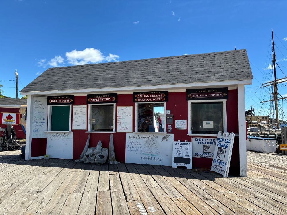 Harbour tours booth in Lunenburg