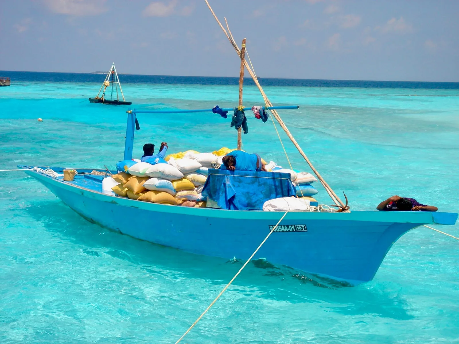 Maldives fishing boat ocean
