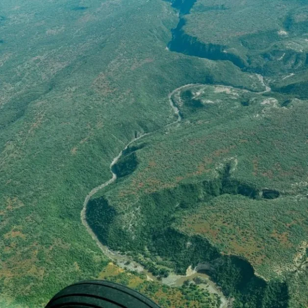 Ariel view of Kenya landscape.