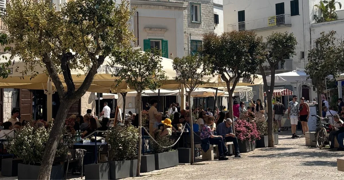Piazza Garibaldi in Monopoli old town, Puglia