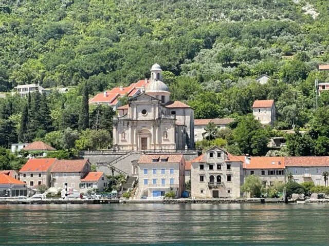 Small town in Montenegro that sits on the water of Bay of Kotor