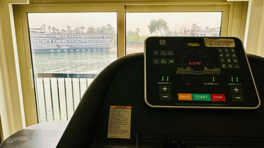Treadmill onboard the Movenpick Hamees River Cruise Boat Egypt.