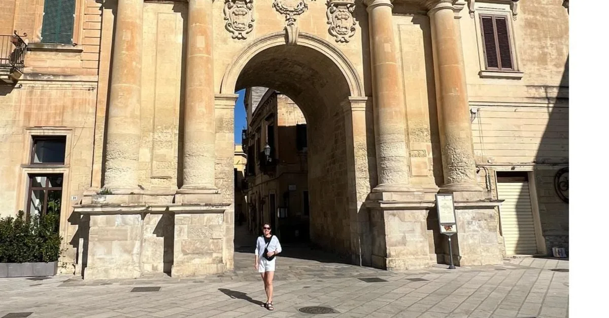 Historic entrance arch to the old town of Lecce, Puglia